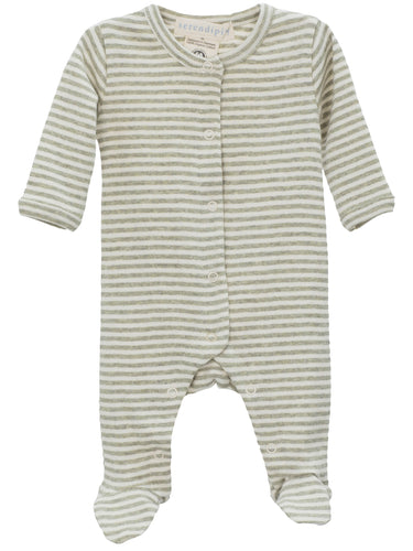 Newborn Rib Sleepsuit - Sage stripe